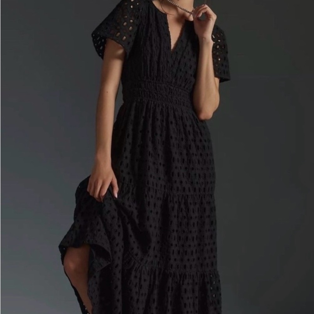 Somerset Black Eyelet Maxi Dress size Large